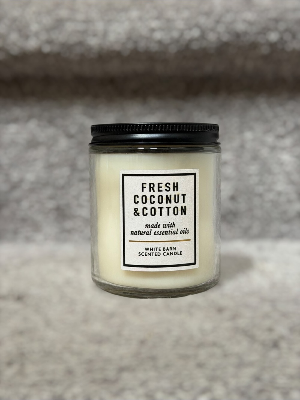 Bath & Body Works‎ Fresh Coconut & Cotton Single Wick Candle 7oz White Barn BBW
